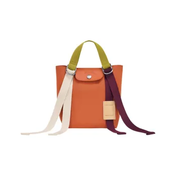 LONGCHAMP Le Pliage Re play Leather With Canvas And Polyamide One Shoulder Handbag Small Size Women's Carrot