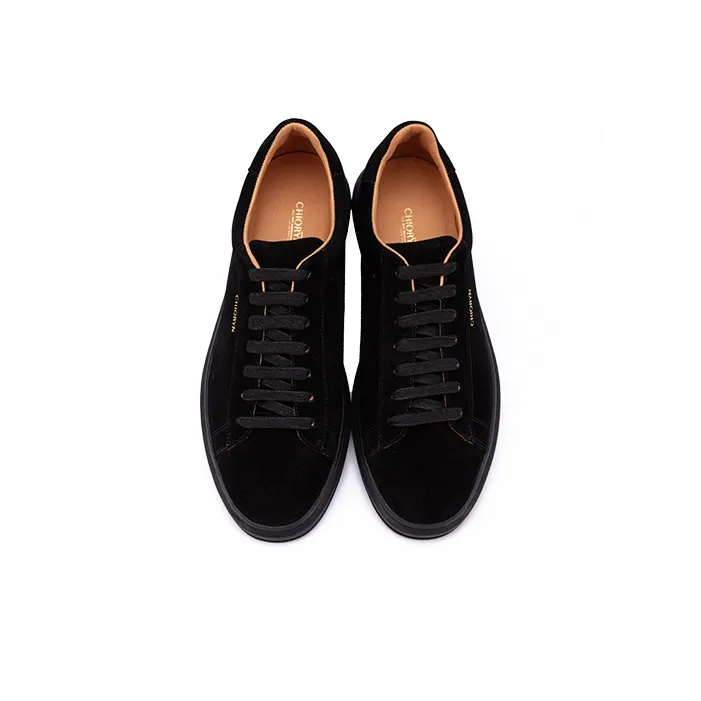 CHIORYN Vintage Inspired Height Increasing Low Top Skateboard Shoes Men's Vantara Black-3