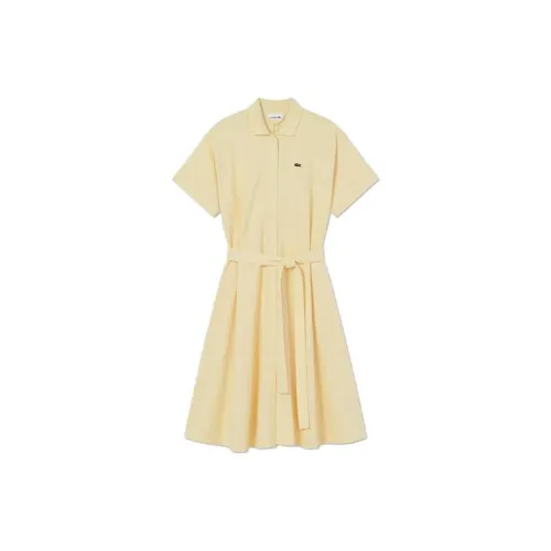 LACOSTE Short-Sleeved Dresses Women's Apricot Cream