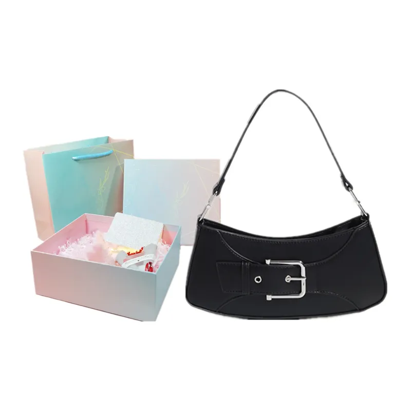 NOMK PU Crossbody Bag, Shoulder Bag, Baguette Bag, Small Square Bag, Handbag, Shoulder Bag Regular Women's Multicolor-6