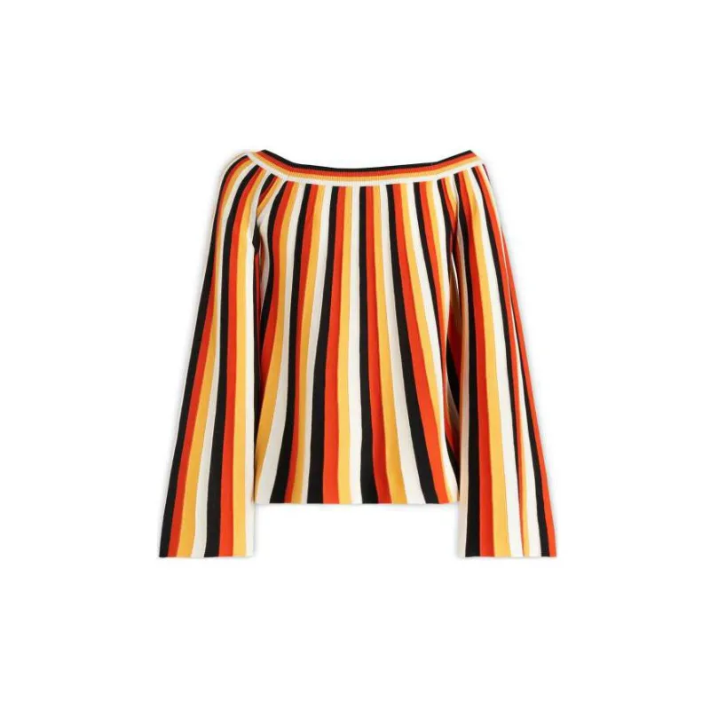 Chloé Off Shoulder Striped Top-1
