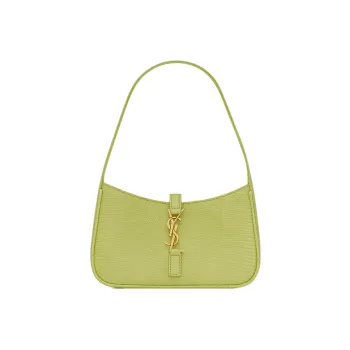 SAINT LAURENT LE5A7 Lizard Skin Hobo Bag, Shoulder Bag, Handbag Women's Grass Green