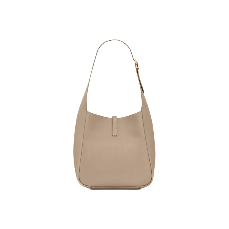 SAINT LAURENT LE5A7 Smooth Cow Leather Hobo Bag, Handbag, Shoulder Bag Women's Gray-3