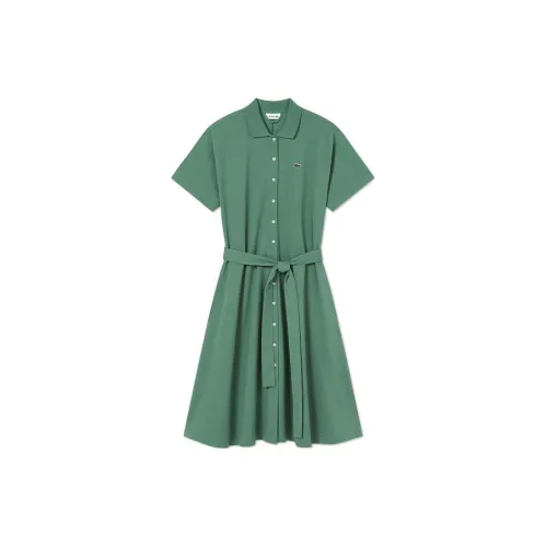 LACOSTE Short-Sleeved Dresses Women's Tree Green