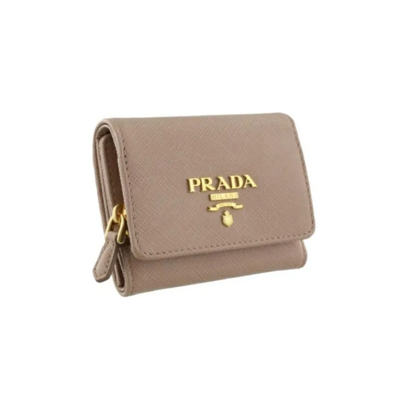 PRADA Leather Wallet Women's Dusty Pink-1