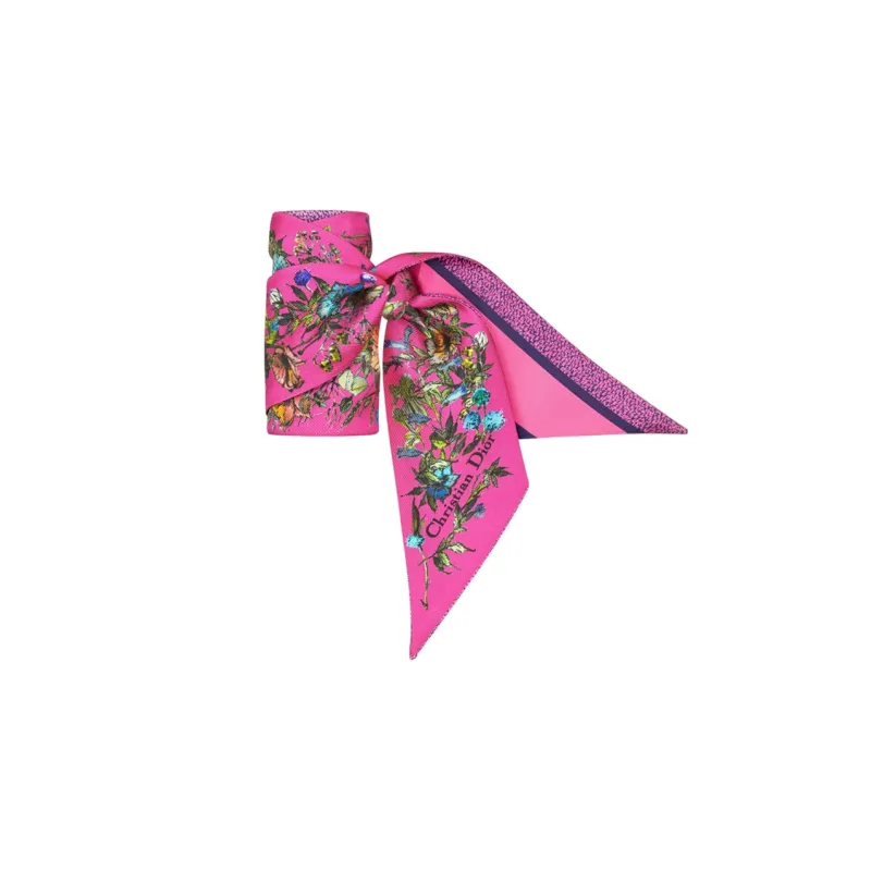 DIOR Miss DIOR Millefiori Series Silk Scarves Women's Rose Red-2