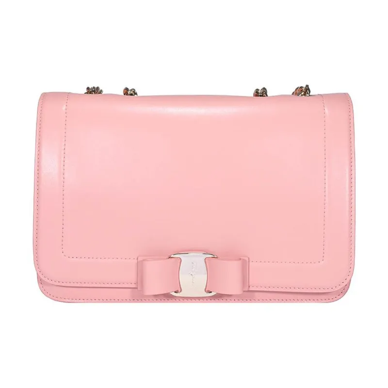 FERRAGAMO Vara Calfskin Portable Crossbody Bag Shoulder Bag Women's Pink-0