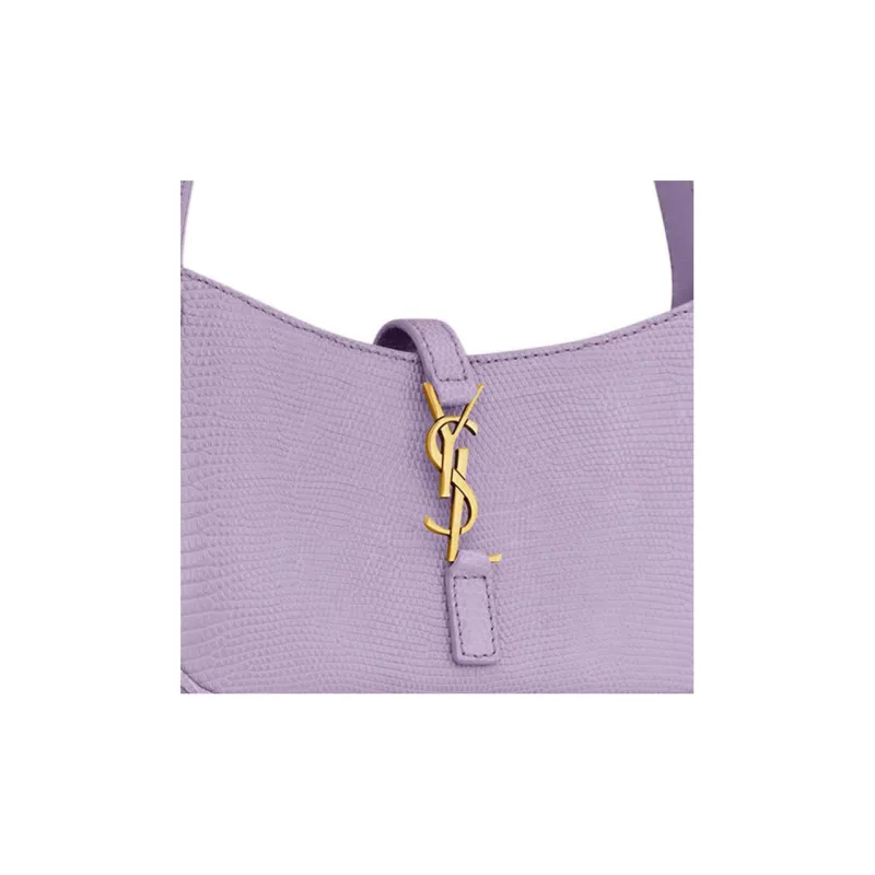 SAINT LAURENT Lizard Skin Hobo Bag, Shoulder Bag, Handbag Women's Light Purple-4