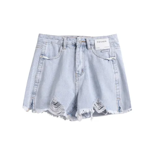 TWOPLUMGIRLS Denim Shorts Women's Light Blue