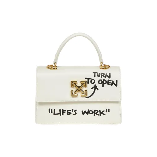 OFF-WHITE 1.4 Jitney "LIFE'S WORK" Bag White