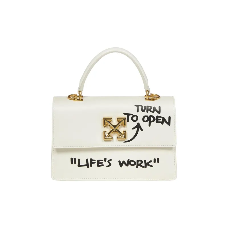 OFF WHITE 1.4 Jitney 'LIFE'S WORK' Bag White-0