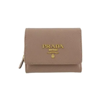 PRADA Leather Wallet Women's Dusty Pink
