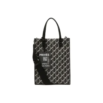 ROSA.K PVC Cow Leather Sheet Music Bag, Tote Bag, Shopping Bag, Crossbody Bag, Handbag Medium Size Unisex Black