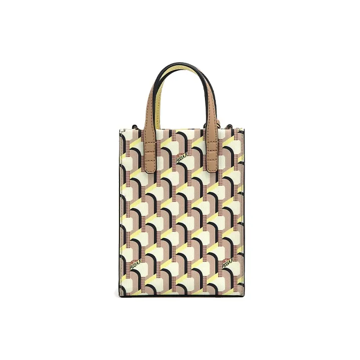 ROSA.K All Over Print Shoulder Bag, Crossbody Bag, Handbag Mini Unisex Cream-3