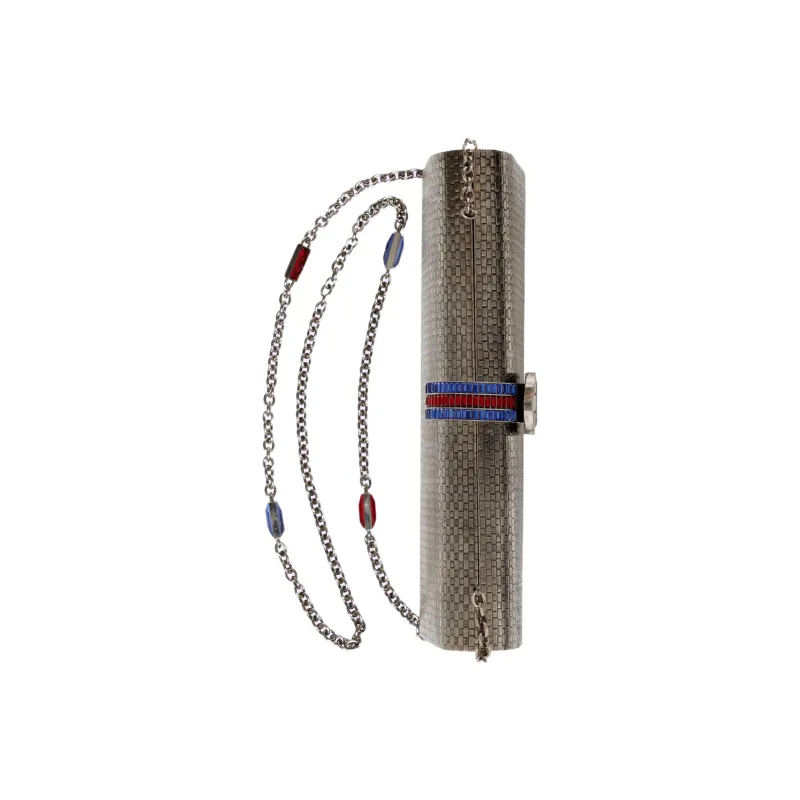 GUCCI Crystal Crossbody Bag Shoulder Bag Women's Silver-4
