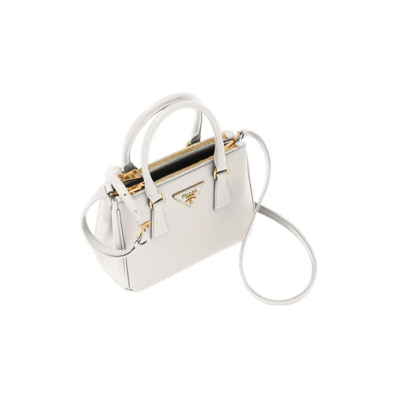 PRADA Galleria Killer Bag Leather Shoulder Bag Crossbody Bag Handbag Mini Women's White-2