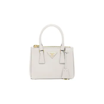 PRADA Galleria Killer Bag Leather Shoulder Bag Crossbody Bag Handbag Mini Women's White