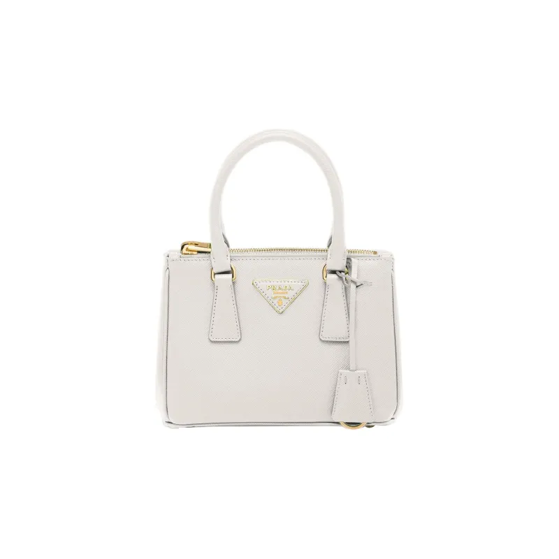 PRADA Galleria Killer Bag Leather Shoulder Bag Crossbody Bag Handbag Mini Women's White-0