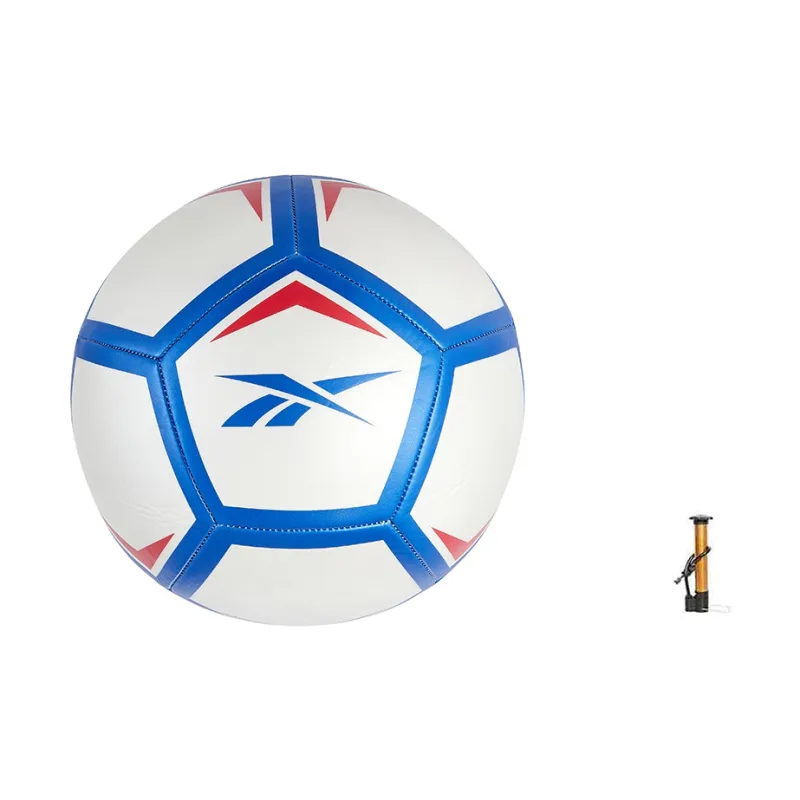 Reebok Size 5 Ball Soccer PVC Machine Stitched Soccer Ball Unisex White Blue-0