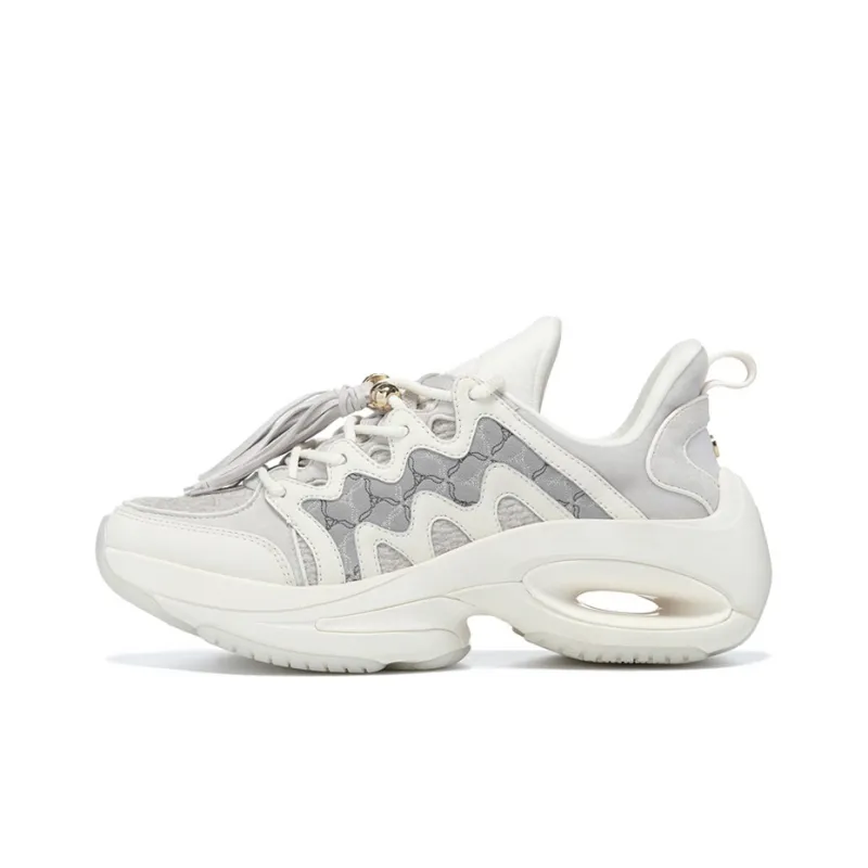 LI NING 1990 Heart Dance Rebound Low Top Sports Casual Shoes Women's Ecru-0