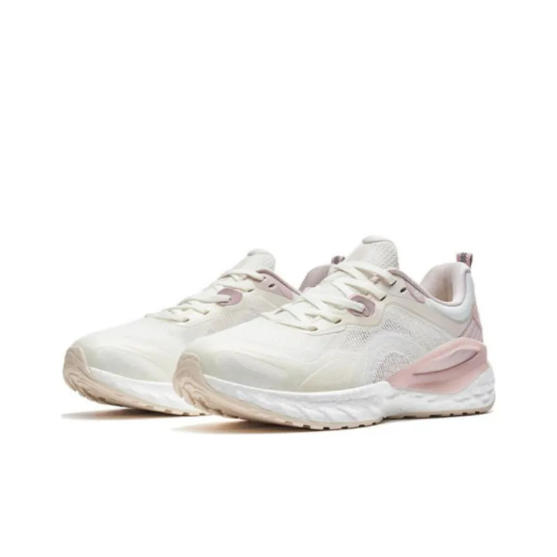 XTEP Cushioning Anti Slip And Wear Resistant Low Top Running Shoes Women's White Pink-2