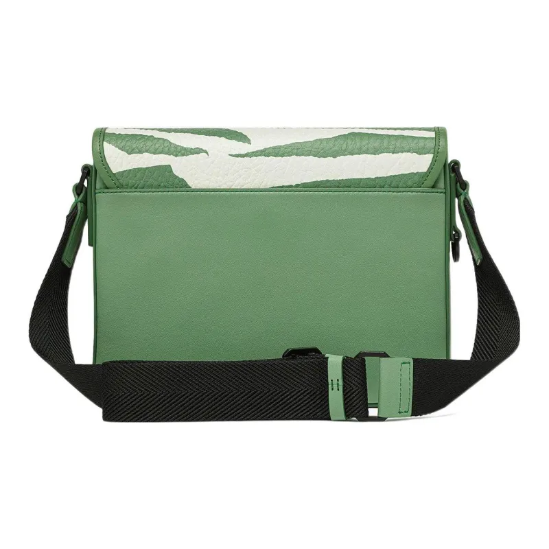 MCM Klassik Visetos Canvas With Leather Trim Messenger Bag, Crossbody Bag, Shoulder Bag Small Size Men's Green-3
