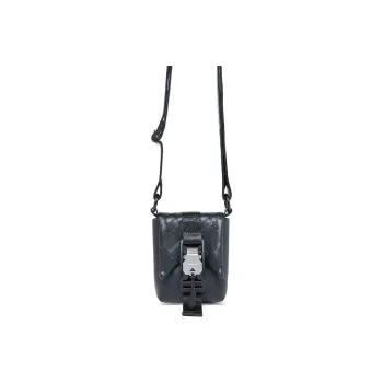 COMBACK Soft Leather One Shoulder Small Square Bag Crossbody Bag Small Size Unisex Black