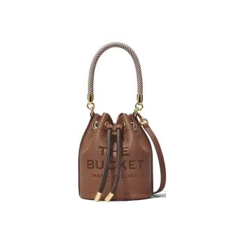 MARC JACOBS Full Grain Leather Bucket Bags Shoulder Bag Crossbody Bag Handbag Extra Mini Women's Caramel Brown