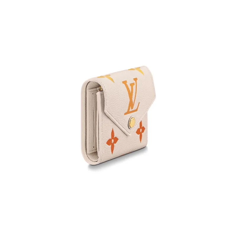 LOUIS VUITTON Leather Victoria Wallet Women's Beige-1