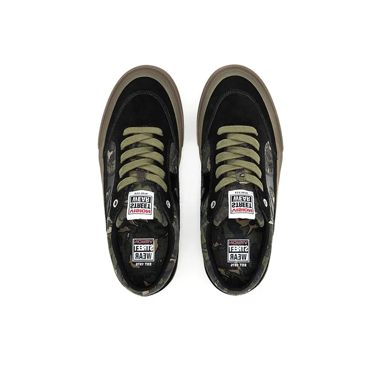 Vision Street Wear Stick Low Top Skateboard Shoes Unisex Army Green Camouflage Multicolor-3