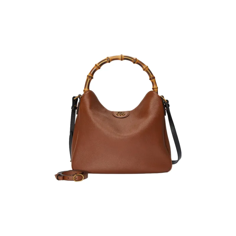 GUCCI Diana Leather Portable Crossbody Bag Shoulder Bag Large Size Women's Brown-1