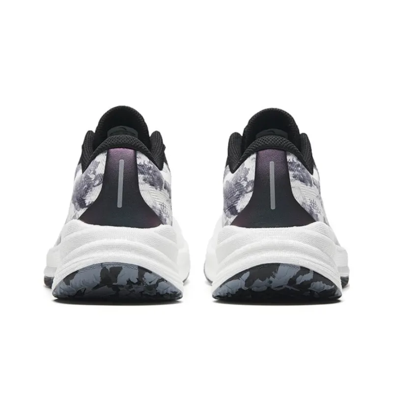 Anta Cushioned Slip Resistant Low Top Running Shoes Men's Black White-3