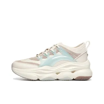 LI NING 1990 Anti Slip Wear Resistant Low Top Sports Casual Shoes Women's White Blue
