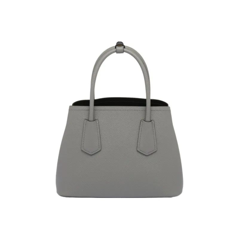 PRADA Double Leather Tote Bag Shopping Bag Shoulder Bag Crossbody Bag Handbag Mini Women's Gray-2