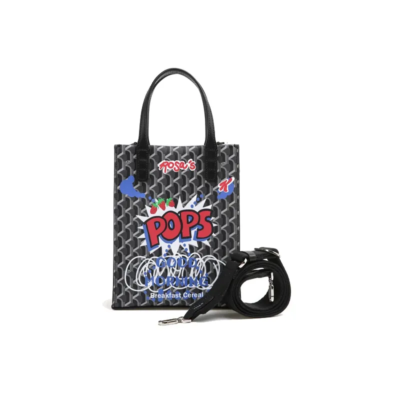 ROSA.K PVC Tote Bag, Shopping Bag, Shoulder Bag, Crossbody Bag, Handbag Small Size Unisex Black-5