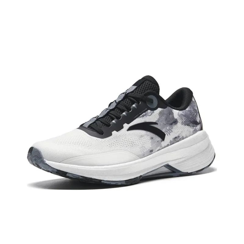 Anta Cushioned Slip Resistant Low Top Running Shoes Men's Black White-1