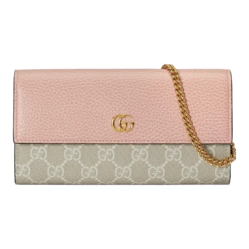 GUCCI GG Marmont Canvas With Leather adiZero Wallet Crossbody Bag Shoulder Bag Women's Pink