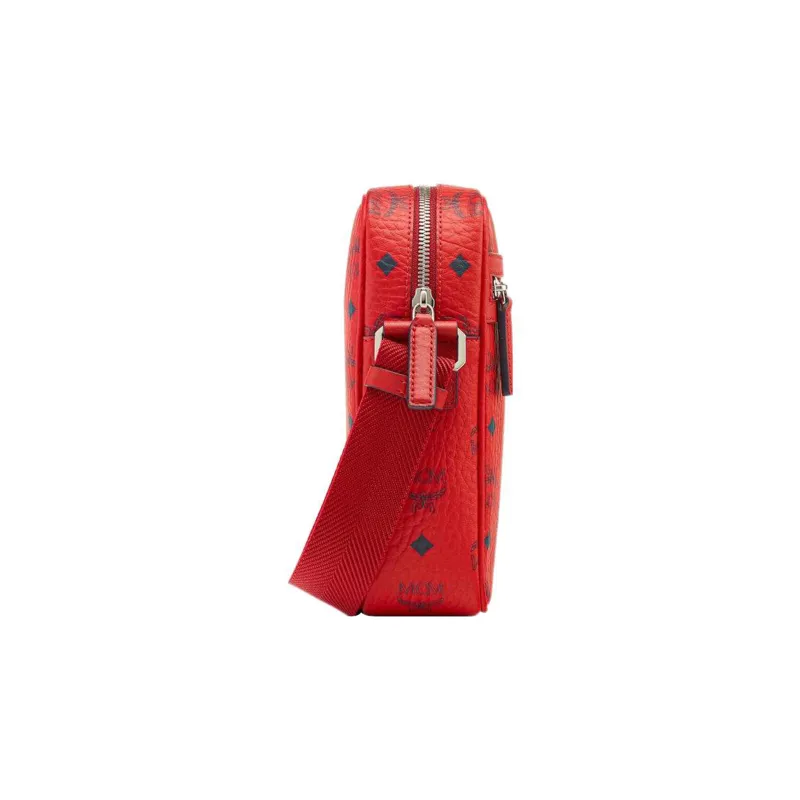 MCM Leather Messenger Bag Shoulder Bag Crossbody Bag Mini Women's Red-1