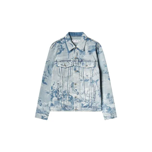 OFF-WHITE Denim Jackets Men Light Blue