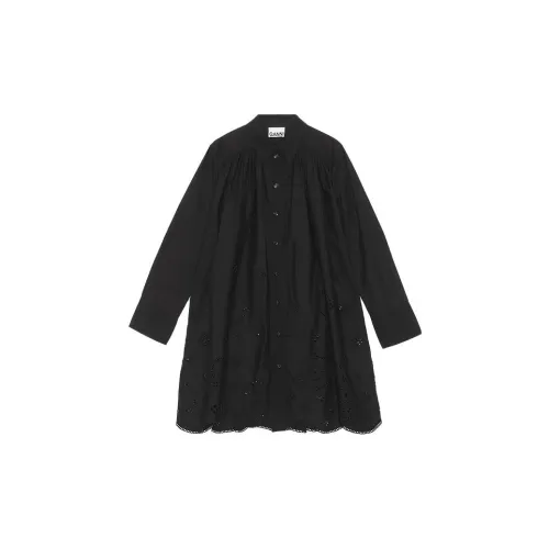 GANNI SS23 Vacation Shop Series Long-Sleeved Dresses Women's Black