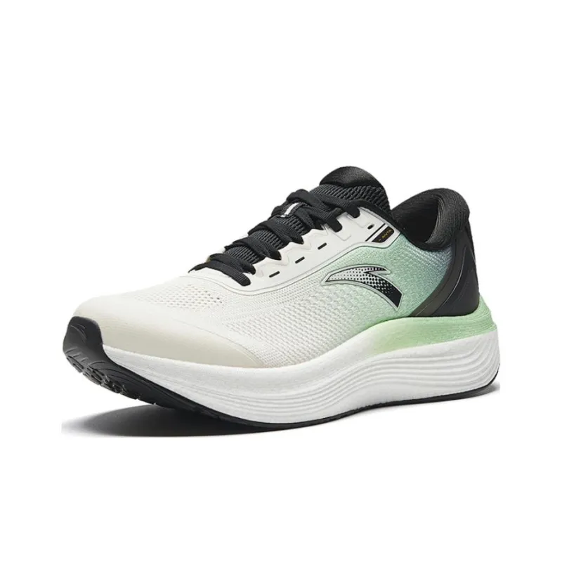 Anta Anti Slip Wear Resistant Low Top Nitrogen Technology Running Shoes Men's Evergreen Green-2