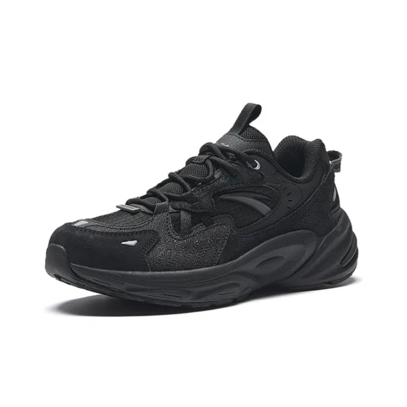 Anta Cushioning Slip Resistant And Abrasion Resistant Low Top Running Shoes Women's Black-1