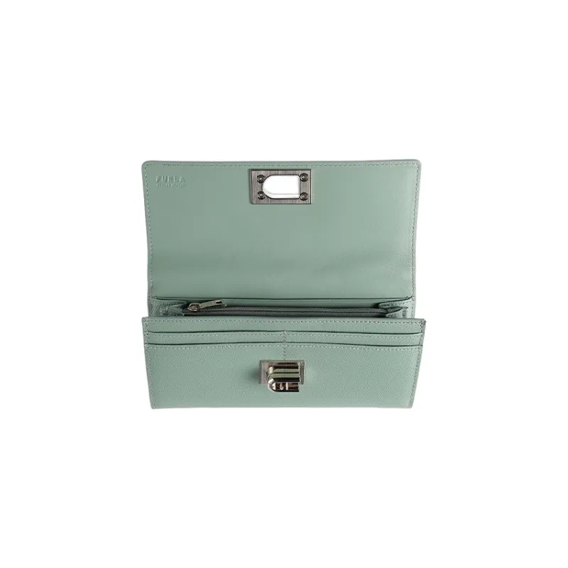 Furla 1927 Collection Leather Wallet Women's Green-4