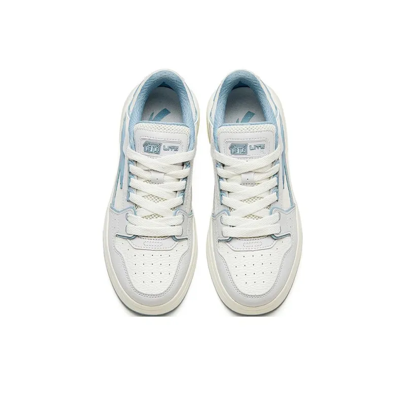 Anta Street Play LITE Anti Slip And Wear Resistant Lightweight Low Top Skateboard Shoes Women's White Gray Blue-2