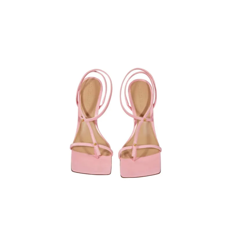 Bottega Veneta Stretch One Strap Sandals 9cm Women's Pink-2