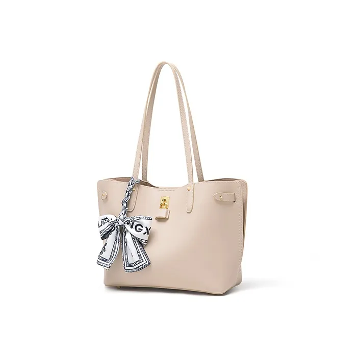 Gong Xuan Cow Leather Shoulder Bag Women's Noble Coffee Apricot-1
