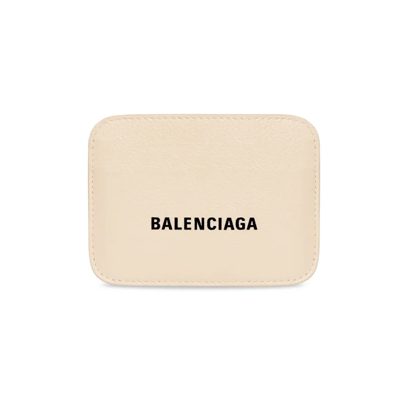 Balenciaga Cow Leather Card Holder Mini Women's Beige-0