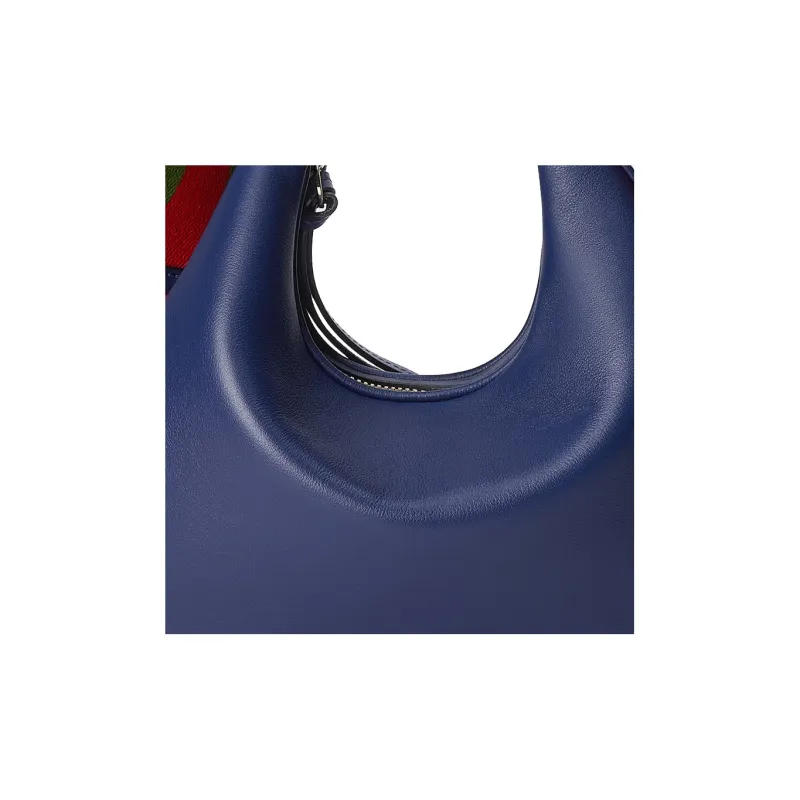 GUCCI Attache Leather Dumpling Bag Portable Crossbody Bag Shoulder Bag Small Size Women's Blue-8