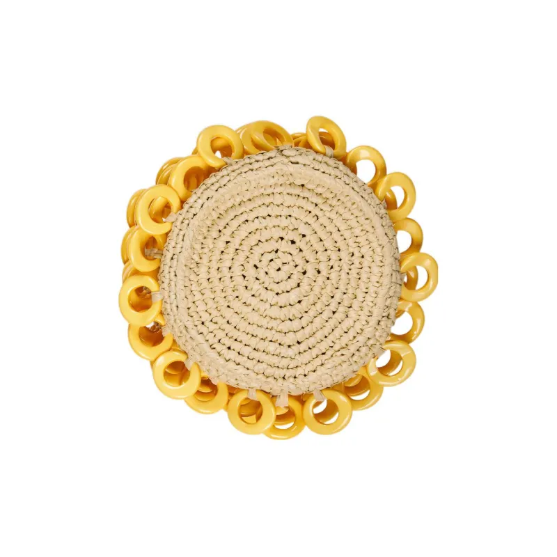 GUCCI Raffia Handbag Mini Women's Yellow-7