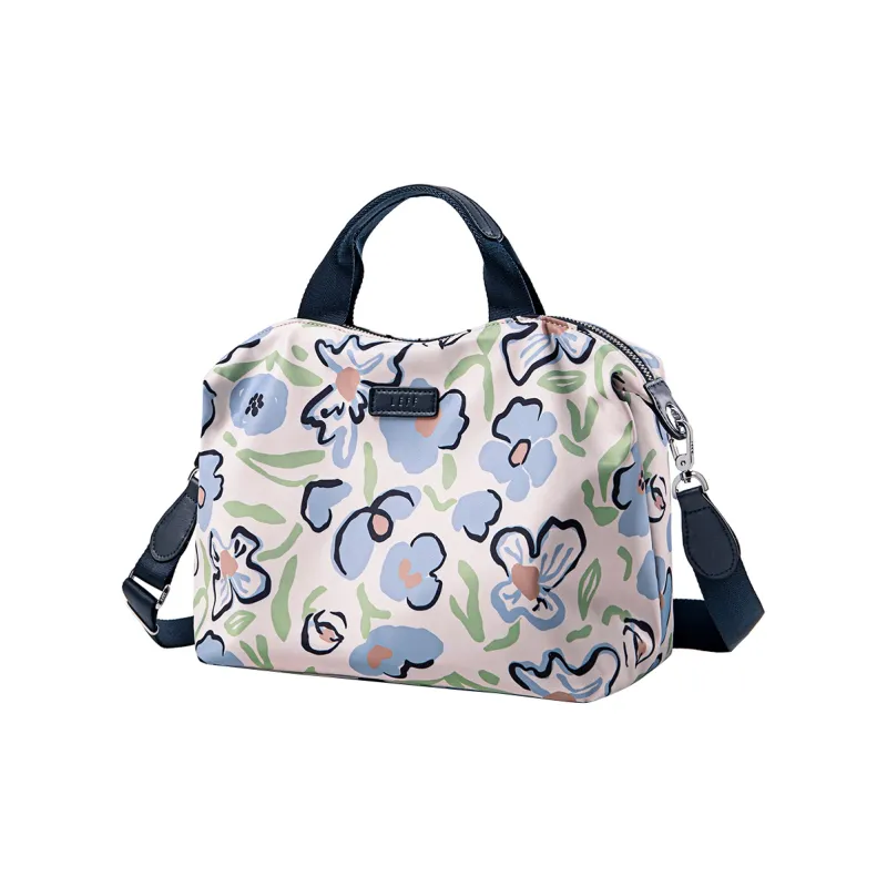 LEFF Fabric Shoulder Bag, Crossbody Bag, Handbag Medium Size Women's Artistic Floral/Blue Floral-1